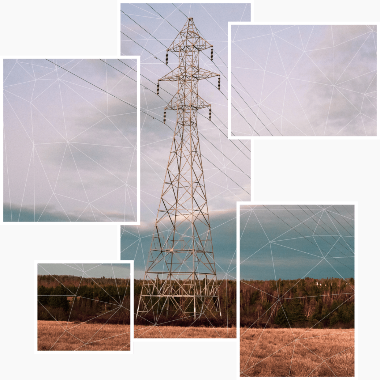 Collage of employees and power assets.