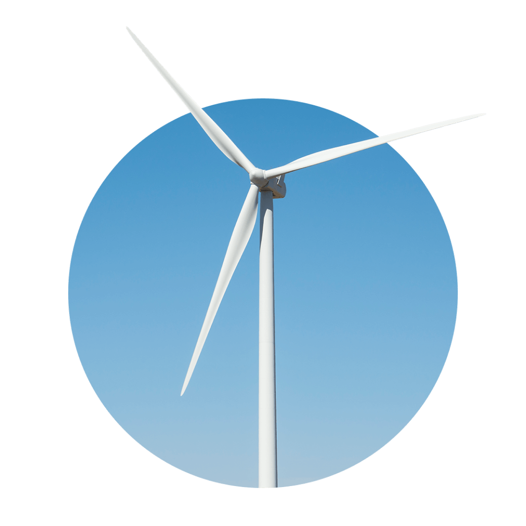 Climate-Action-V2 1 Blue sky with wind turbine